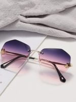 Wholesale Gradient Polygon Rimless Sunglasses