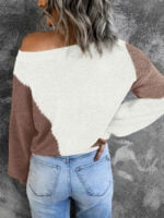 Wholesale Asymmetric Colorblock Knitted Sweater
