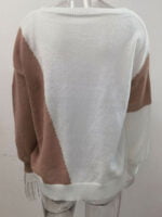 Wholesale Asymmetric Colorblock Knitted Sweater