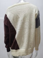 Wholesale Asymmetric Colorblock Pullover Knitted Sweater