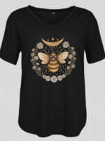 Bee Daisy Print V-Neck T-Shirt
