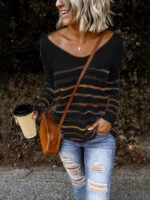 Colorful Striped Long Sleeve Sweater