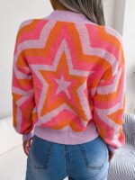 Contrast Star Long Sleeve Pullover Sweater