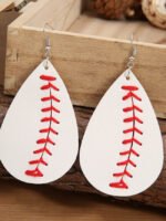 Creative baseball embroidered earrings