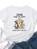 Wholesale Dog Story Print Short Sleeve T-Shirt