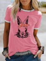 Wholesale Easter Bunny Contrast Short Sleeve T-Shirt