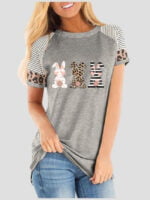 Wholesale Easter Bunny Leopard Print T-Shirt