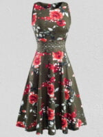 Wholesale Elegant Printed Lace Sleeveless Dress