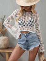 Wholesale Flared Sleeve Cutout Knit Top
