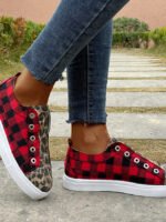 Flat Plaid Printed Canvas Shoes