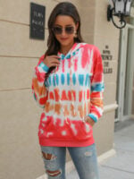 Flower Tie-Dye Casual Hoodie