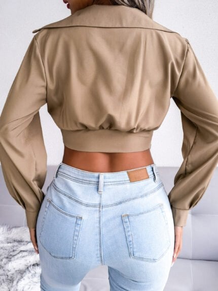 Wholesale Sexy Suit Collar Knotted Crop Top