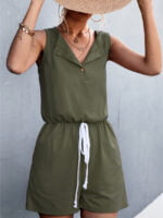 Sleeveless Button Casual Jumpsuit