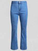 Slim Line Button Micro-Flare Jeans