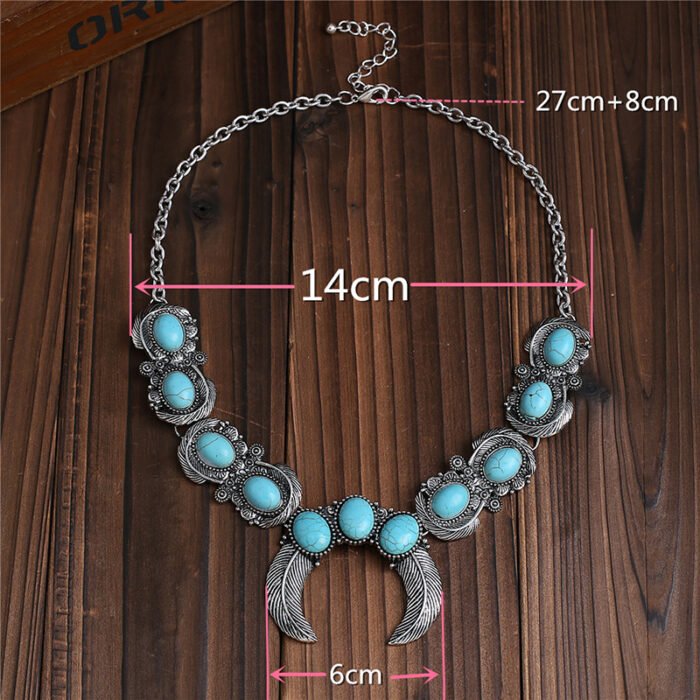 Trendy Turquoise Horn Pendant Necklace