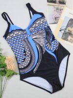 Wholesale Vintage-print open-back swimsuit