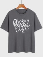 Wholesale Blessed Life Print Short Sleeve T-Shirt