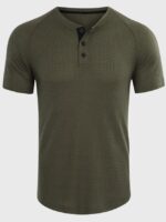 Wholesale Button Short Sleeve Men's T-Shirt