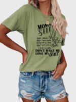 Wholesale MOMS Letter Casual Graphic T-Shirt