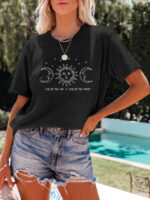 Wholesale Sun And Moon Print T-Shirt
