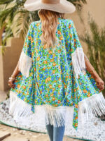 Wholesale Floral Fringe Panel Beach Cover Up