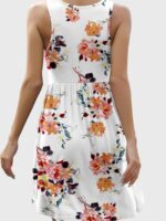 Wholesale Floral Round Neck Sleeveless Dress