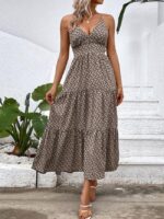 Wholesale Printed Camisole Sexy Backless Dress