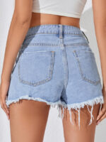 Wholesale Street Style Chain Ripped Denim Shorts