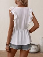 Wholesale Floral Embroidery Sleeveless Top