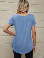 Wholesale Pleated Round Neck Short Sleeve T-shirt