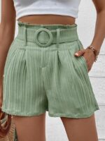 Wholesale Solid Color Pleated Lounge Shorts