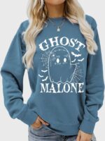 Wholesale Halloween ghost and bat print long sleeve top