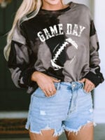 Wholesale game day baseball print sweatshirt