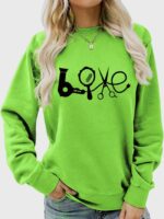 Wholesale Love graphic printed long sleeve top