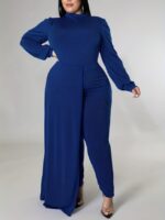Wholesale Plus Solid color design jumpsuit