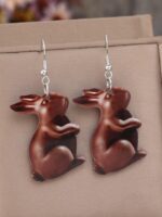 Wholesale brown bunny acrylic earrings